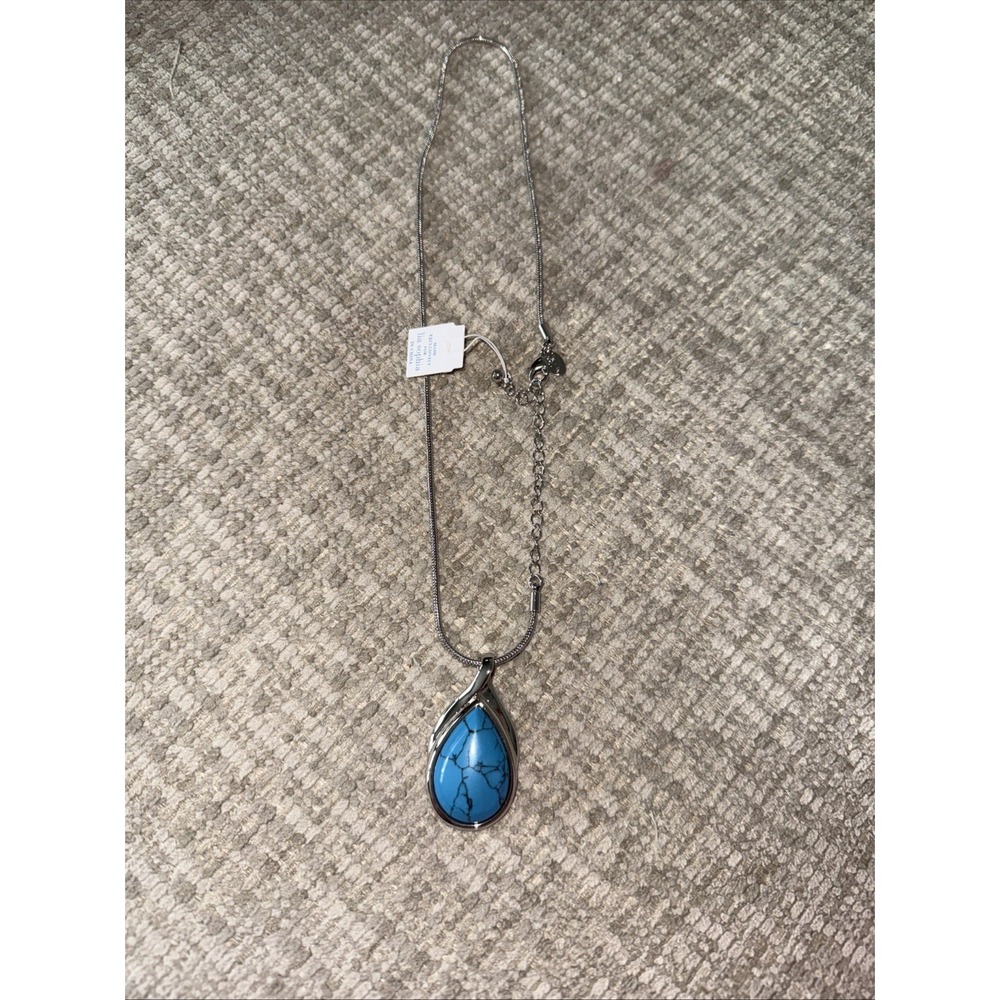 Beautiful Lia Sophia "MOHAVE" Pendant Necklace, Genuine Turquoise,‎ 16-19",  NWT